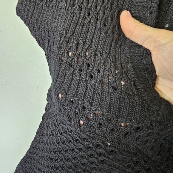 Calvin Klein Jeans Black Crochet Knit Swimsuit Cover Size S Small - Picture 7 of 11